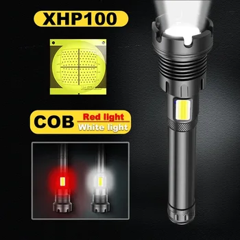 Xhp100 super močna led svetilka 18650 26650 polnilne USB baklo xhp70.2 taktično lov flash svetlobe luč ročna svetilka