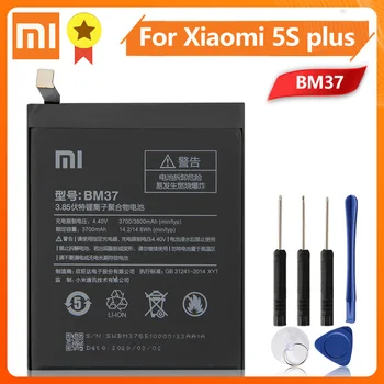 Xiao Mi Xiaomi Mi BM37 Telefon Baterija Za Xiao mi 5S plus 5Splus BM37 3800mAh Originalne Nadomestne Baterije + Orodje