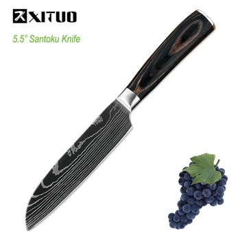 XITUO Kuhinjski Nož 8 inch Poklicni Kuhar Noži Japonska Damask Vzorec iz Nerjavečega Jekla, Ribe in Meso, Carving Nož za Rezanje Veget