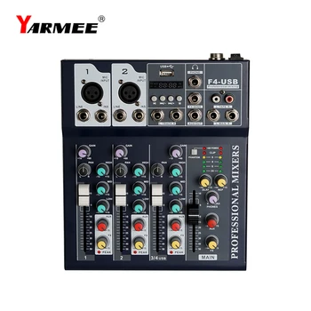 YARMEE Prenosni 4 Kanalov Zvočni Mešalnik Za Mic Mešalna Vgrajen 48V Fantomsko Napajanje z BT Funkcija Audio Sistem OM04