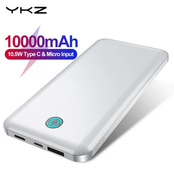 YKZ Mini Power Bank 10000mah Prenosni USB Mikro Powerbank Hitro Polnjenje Mobilnega Telefona Polnilnik Tipa C Vrata, Zunanje Baterije