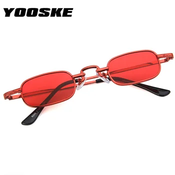 YOOSKE Steampunk sončna Očala Ženske Letnik Majhen Pravokotnik Moških sončna Očala Moda Rdeča Očala blagovne Znamke Oblikovalec Punk Očala UV400