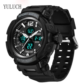 YULUCH Quartz uro fantje elektronski watch večnamenska športna vodoodporni digitalni prikazovalnik plus kazalec watch