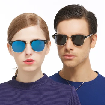 Ywjanp oblikovalec blagovne Znamke sončna očala Moških Klasičnih UV400 Ogledalo Lady sončna Očala Moški Ženski L rayed majhnosti Vroče Pol Okvir ženske