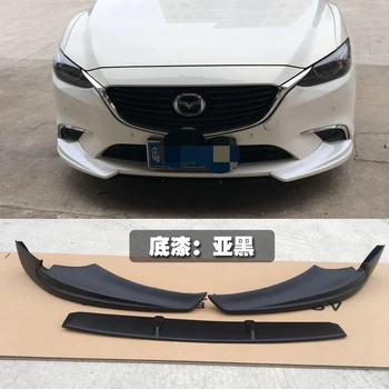 Za Mazda 6 Atenza-2017 ABS Unpainted Barve, Sprednji rob Odbijača Drsenju Ustnice Zaščitnik Stražar Zajema Spojler 3Pcs Avto Styling