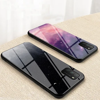 Za POCO M3 Primeru Zvezdnato vzorec Kaljeno Steklo Telefon Kritje Za Xiaomi POCO M3 X3 NFC Luksuzni Slim Primeru Telefon