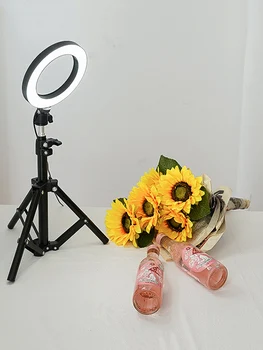 Zatemniti LED Obroč Svetlobe Fotografija Selfie Svetilko z Telefon Posnetek Namizno Stojalo za Prah Soba, Foto Studio, Snemanje Video posnetkov v Živo