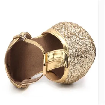Zlati ženski čevlji 2019 žensk plitvo čevlji latinsko plesne čevlje z visokimi petami nizka z žensko poročno zabavo čevlji zlato srebro
