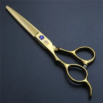 Zlato 6 inch levo roko frizerske škarje 440C lase salon professional frizerski škarje komplet
