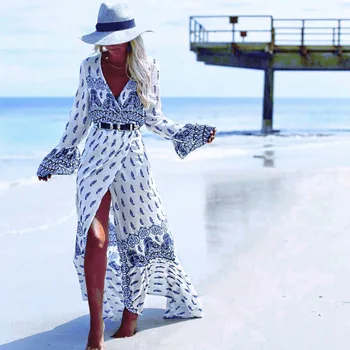 ZOGAA Evropi in Združenih državah, Plus Velikost Ženske Vroče Prodajo Bohemian Oblačenja Pomlad in Poletje Plaža Obleko
