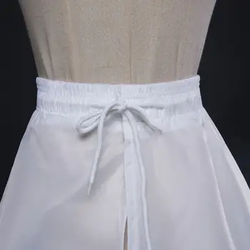 Ženska Single Layer 3 Obroče Bela Petticoat Poroko Gridal Obleke Obleke Poročne Crinolines Vrvico Pasu A-Line Underskirt