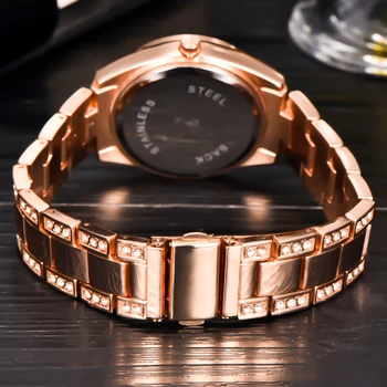 Ženske iz Nerjavečega Jekla, Trak Moda Nosorogovo Datum Koledar Kvarčne Ročne ure XINEW Dame Oblačenja Watch Luxe Relojes Mujer 2018