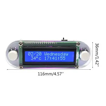 1 Nastavite LED Digitalna Ura DIY Komplet Sveč Učinek Elektronski LCD Budilka Komplet z Date Time Prikaz Temperature