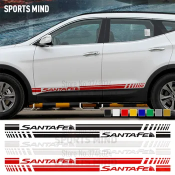 1 Par Vinil Vrata Strani Trak Avto-Styling Za Hyundai Santa Fe Zunanjost Pribor Santafe DM Avtomobile Avto Nalepke Nalepke