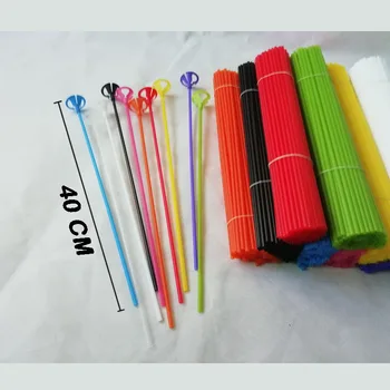 10 Barv neobvezno Dolgo držalo /palico in kavljem 40 CM za latex balon/ Palice Rojstni dan dobave trgovina spodbujanje rekviziti 100 kozarcev