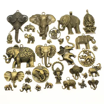 100Gram Antique Bronze Barve Mešanica Stilov Rastlinskih Listov Veje Cvet Žival Mačka Pes Slonja Ptica Čare Obesek Nakit Ugotovitve