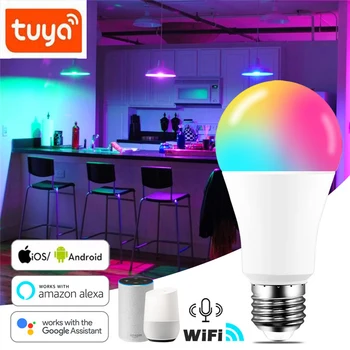 15W WiFi Smart Žarnice E27 B22 LED RGB Žarnice Delo z Alexa/googlova Domača stran 85-265V RGB+Bela Zatemniti Funkcija Timer Magic Žarnica