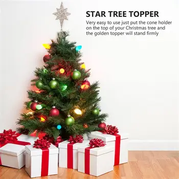 1Pc Božič Osem Opozoril Star Drevo Pokrivalo Božič Drevo Ornament (Champaign Zlato)