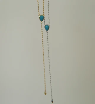 2017 modni trgovini kaplja Modri kamen 925 sterling srebro ženske poročno darilo Lariat klasičnih poletje ogrlica design