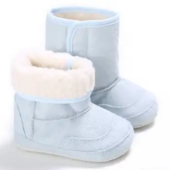 2019 pozimi sneg 7 barv Solid toplo Samta notranji mehko bombažno Edini 0-2 let Newborn Baby Toddler Čevlji Prvi Pohodniki krzno boot