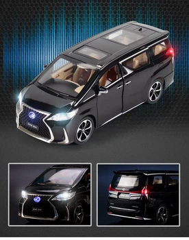2020 1:24 Visoke Simulacije Lexus LM300H Diecast Zlitine Modela Avtomobila Zvok, Svetloba Fant Igrače 6 Vrata Lahko Odprete Otrok Darilo Zbirka