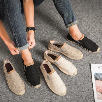 2020 Najnovejše Mens Priložnostne Čevlji Moški Dihanje Platno Priložnostne Čevlji Moški Kitajski Modi, Mehko Zdrsne na Espadrile za Moške Loafers