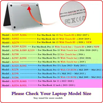 2020 Novo A2289 A2251 Primeru Za MacBook Pro 13 Primeru z Dotik Bar Laptop Kritje Za Macbook Air 13 Dotik ID Lupini + Tipkovnico pokrov