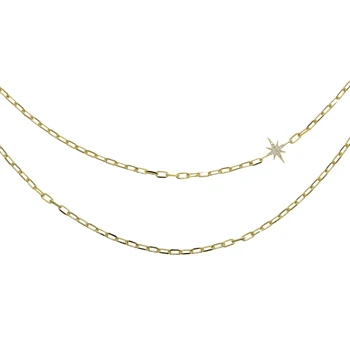 2020 visoke Kakovosti Poročni nakit Janež star ogrlica Elegantno dvojno plast povezavo verige north star čar ogrlice