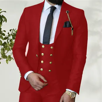 2021 Klasičnih Kraljevsko Modra Poroko Tuxedos Obleke Slim Fit Nevesta Za Ženina Moški 3 Kos Groomsmen Bo Ustrezala Formalne Poslovne Moške Obleke