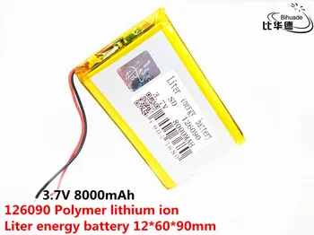 3,7 V 8000mAh 126090 Litij-Polymer Li-Po baterija li ionska Baterija za Polnjenje Lipo celic Za Diktafon Naprave Mobilni Prenosni GPS