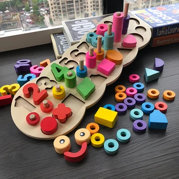 3 slogi Otrok Lesene Montessori Juguetes Didacticos Materialov, Giochi Montesorri Igrače Poučevanja Matematike Igrače Za Otroke oyuncak