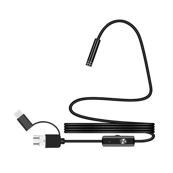 3 v 1 Endoskop-Pregledovalna Kamera Mehki Kabel 5,5 mm 6Led Tip C Mikro USB za Android PC Visoke Kakovosti