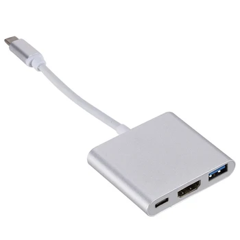 3 v 1, USB C Zvezdišče USB 3.1 Tip C Moški HDMI je združljiv PD USB 3.0 Ženski Multiport Adapter za Pisarniške Računalniške Potrebščine