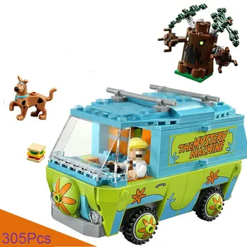 305pcs Skrivnost Stroj Avtobus Bela Scooby Doo Vrsto Stavbe, Bloki, Opeke, Igrače za Otroke