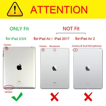 360 Stopinj Vrtljivo PU Usnje Cover za Apple iPad 2 3 4 Stojalo Držalo Primerih Pametnih Tablet Za iPad 2 3 4 Primeru A1397 A1416 A1430