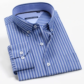 3XL-12XL velikosti moške klasičnih prugasta dolgo sleeved majico 2020 jeseni blagovno znamko oblačil poslovnih gospod priložnostne fashion majica
