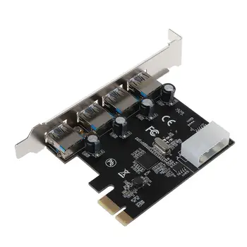 4 Port PCI-E, da USB 3.0 HUB PCI Express Širitev Sim Adapter 5 Gbps Hitrost Za Namizne Računalniške Komponente Nove blagovne Znamke