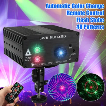 48 Vzorec Laserski Projektor Daljavo/Zvok Controll LED Luč Disco RGB DJ Party Luči Božič Lučka za Dekoracijo velika britanija/ZDA/EU