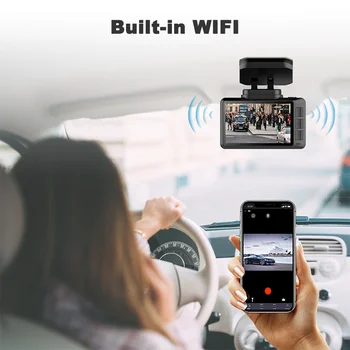 4K 2160P Smart Mini IPS Avto DVR DashCam Wifi GPS Track Gesto Foto 24H Samodejno Parkiranje Avtomobila, Video Kamera, Diktafon Dvojno Objektiv G-Senzor