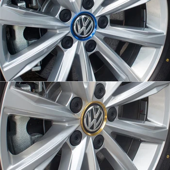 4pcs Avto spremenjen pesto kolesa dekorativna Krog Pisane aluminij zlitine obroč nalepke za VW Volkswagen Golf Polo jetta avto styling