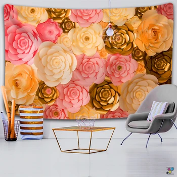 5D tiskanje mandala rose cvet steni visi tapiserija, plaža brisačo doma dekoracijo bedspread prtom joga mat dekoracijo