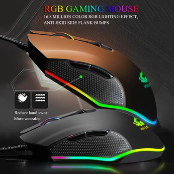 (800-3200DPI) Žično Gaming Miška V1 Tiho LED Osvetljen USB Optični Ergonomska Gaming Miška LOL Miši Deskanje Igralec z Miško Za PC