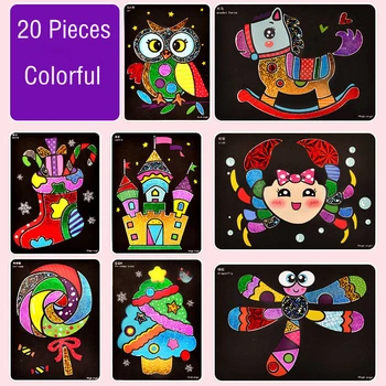 9-20pcs Otrok DIY Sije Čarobno Prenos Nalepke Slikarstvo Obrti Igrača za Otroke, Pisane Kreativne Ročno Risanje Montessori Igrača