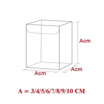 A *A*A CM (A=3/4/5/6/7/8/9/10) Pregledno Nepremočljiva Jasno PVC Škatle Embalaža Plastična bonboniera Shranjevanje Dogodka&Party Supplies
