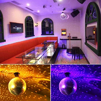 AC 90-220V rototing stekleno kroglo fazi luči refleksije ktv bar dj svetlobe poročno dekoracijo disco luči hotel pisano steklo žogo