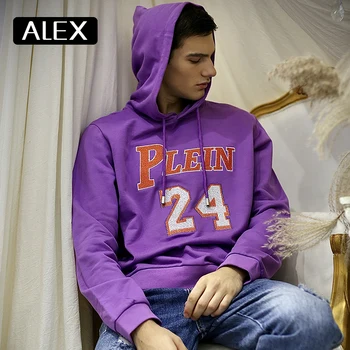Alex Plein Hoodies Moških Kače Okrasnih Ulične Majica Moški Bombaž Vijolično Nekaj Oblačil Za Šport Enem Kosu Moda