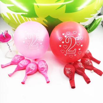 Amawill 10pcs 2. Rojstni dan Baloni Happy Birthday Številka 2 Latex Baloni Za 2 Leti Stare Rojstni dan Baby Tuš Odlikovanja