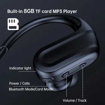 Arikasen Predvajalnik Glasbe Bluetooth slušalke z 8GB pomnilnika mikrofon Šport Teče MP3 8H podporo FLAC lossless audio nepremočljiva
