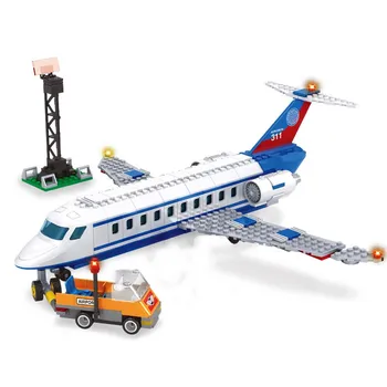 AUSINI Velika Velikost Airlines Letalo gradniki Igrače za Otroke Gradnje Mesto Zrakoplova na Letališču Avto Osebnih Številke Opeke