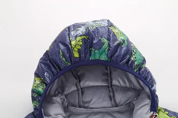 Baby Fantje oblači Zimski Plašči za fante Malčka Otroci oblačila otrok'Jacket dinozaver Zadrgo Hooded Suknjič Dolg Rokav Snowsuits